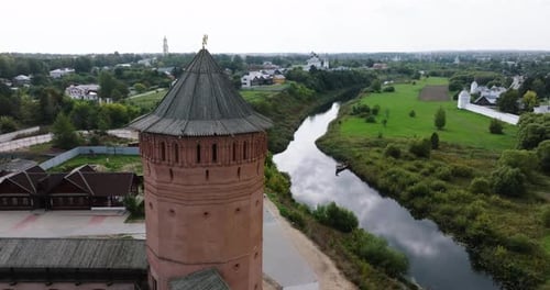 Suzdal Famous Russian City with Orthodox Churches and Monasteries Aerial 2015