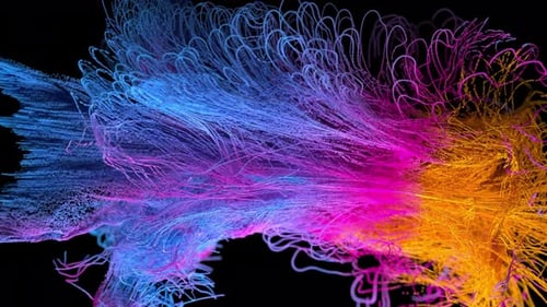 3d Abstract Background Lines and Dots Moving