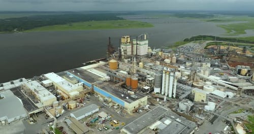 Wood Processing Factory Manufacturing Yard Brunswick Cellulose and Paper Plant in Georgia USA Paper