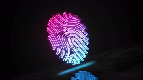 Fingerprint biometric identification symbol loop digital concept