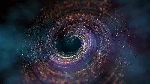 Abstract Swirling Glowing Particle Trails Background