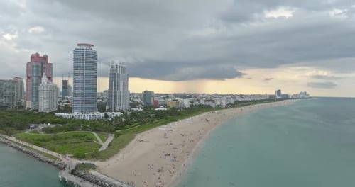 Aerial View of Miami Beach Summer Florida Miami Landscape Skyline Aerial View of South Miami Aerial