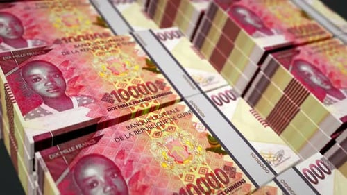 Guinea francs money banknotes pack seamless loop