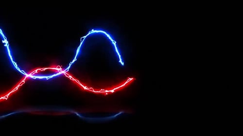 Abstract Background With Glowing Neon Waves, Laser Show, Virtual Reality