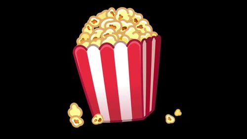 Cartoon Popcorn Bucket Filling Animation