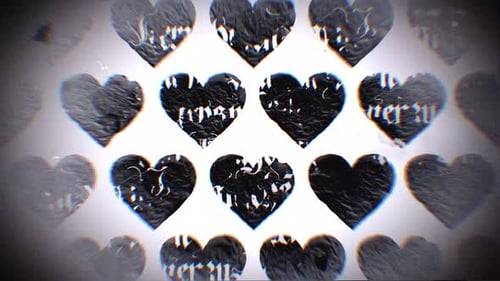Negativer Looping-Film aus Papier, Stop-Motion-Liebesherzen
