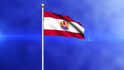 French Polynesia National Flag Waving Animation