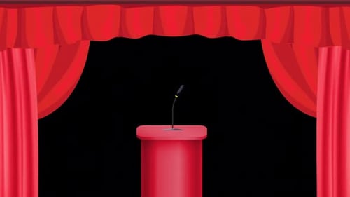 Curtains Open In The Grandstand On Alpha Channel