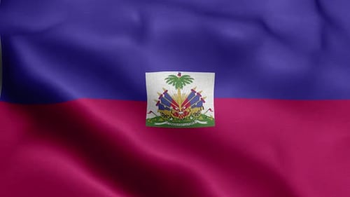 Realistic Haiti National Flag Waving Loop