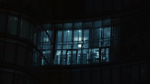 Modern Office Building at Night