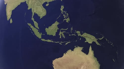 Indonesia Map Globe Earth From Space