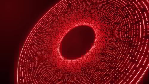 Red Particle Circle Motion Animation Background. Particle Circle Design Bg