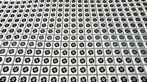Floating Background with White Cubes, Unique Design, Exclusive, Black Shapes, 3D Render, Reflection