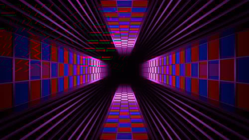 Blue And Red Neon Screen Tunnel Background Vj Loop In 4K