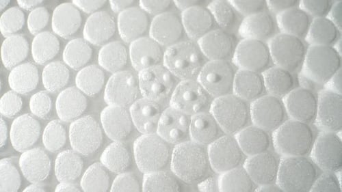 Mousse de polystyrène en macro (vidéo)