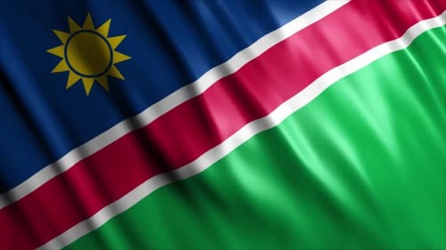 Realistic Waving Flag of Namibia Animated Loop