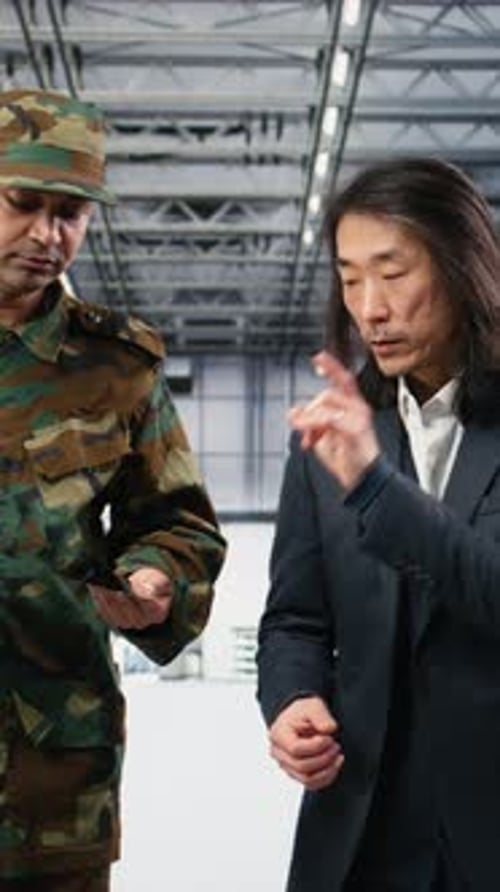 Vertical Video Using Microelectronics National Security Concept and Soldier