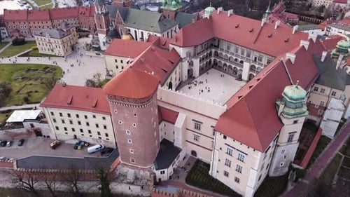 Aerial View of Wawel Castle in Krakow, Poland