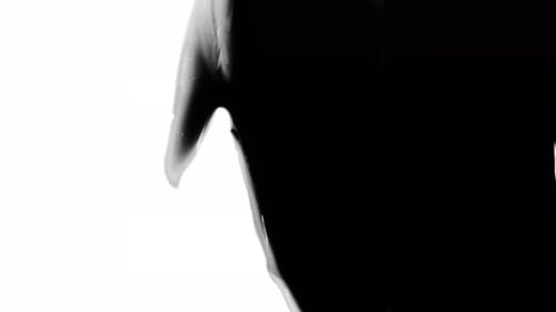 Abstract Black Ink Bleeding into White Background