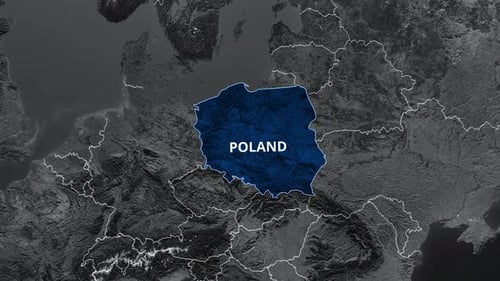 Poland Map Highlight Reveal for Geographical Projects