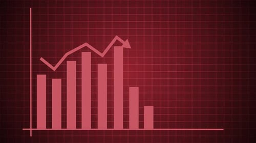 Abstract Financial Growth with Rocket and Arrows Animation