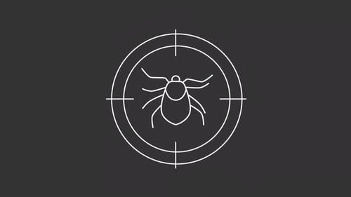 Animated house bug white icon