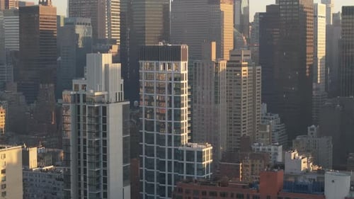 Aerial view of skyscrapers in Midtown Manhattan