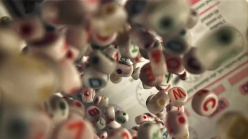 Falling Letters on an Open Textbook Filmed on a Highspeed Camera at 1000 Fps