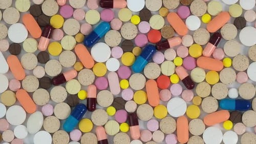 Pile of colorful pharmaceutical pills and capsules