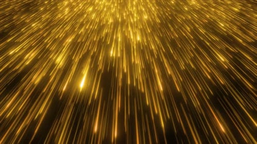 golden Particle trail Glowing Line Falling Like Digital Data Glow Background. Big Data Flow