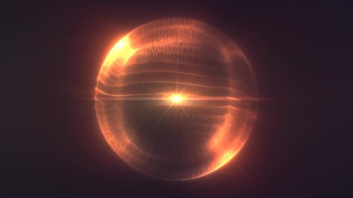 Abstract Glowing Energy Sphere with Fluid Motion Background