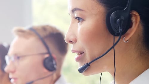 Diverse Team of Young Professionals is Working in the Phone Support Office Working Day of Sales