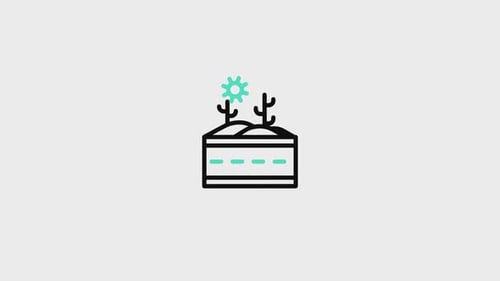 Animated Flat Design Icon of Plant and Cactus Growth