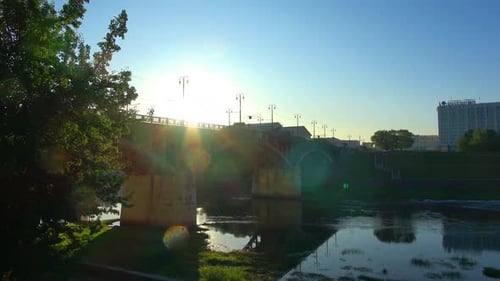 Landschaft am frühen Morgen in der Stadt Vitebsk 055