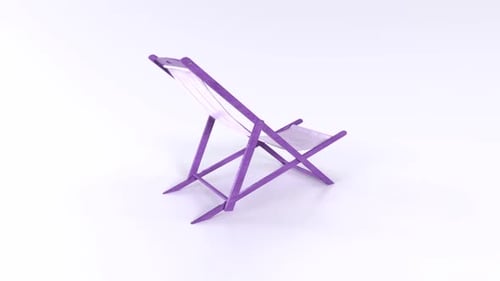 Beach Bed 3d object rotating loop