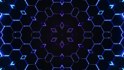 Hexagon Ripple-Kaleidoskop-Animation. Animation in einer Schleife