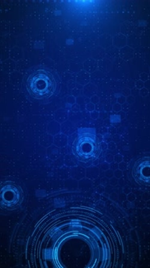 Futuristic Digital tunnel glowing circular interface. Circular Interface Featuring Glowing Lines Gri