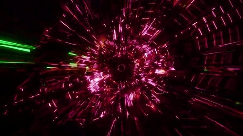 Abstract Futuristic Glowing Cyber Tunnel Background