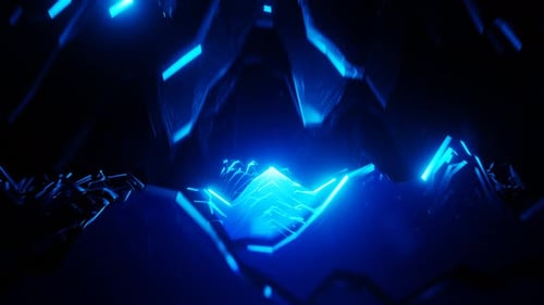 Blue Rocky Cave Background Loop Animation in 4K