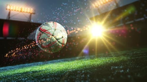 Soccer Ball Stadium Reveal with Dynamic Particles