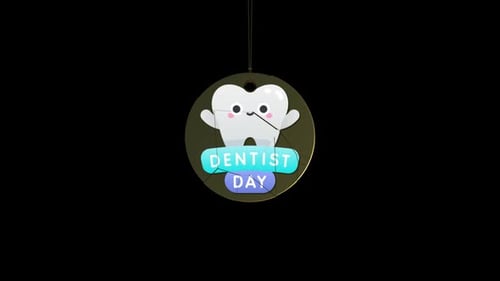Spinning Decorative Ornament with Dentist Day Theme