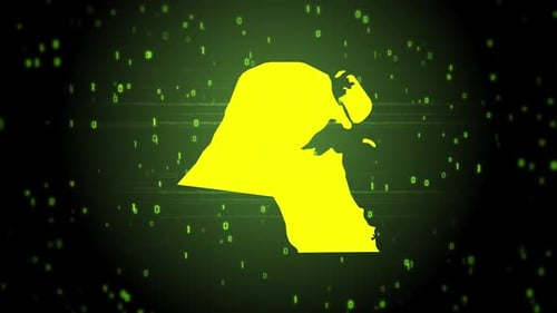 Futuristic Digital Kuwait Map Reveal Animation
