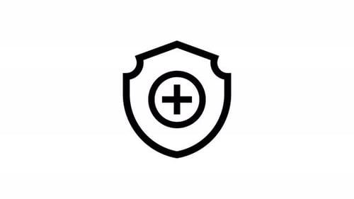 Minimalist Line Art Shield and Plus Icon Reveal