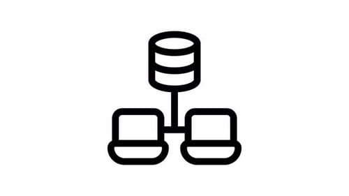 animation d'icônes de ligne de base de données