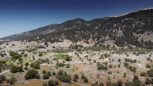 Agricultural field on mountain landscape