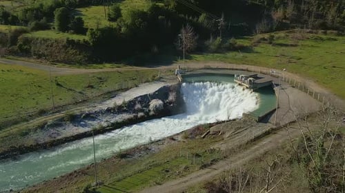 The technical infrastructure of the Mornos Dam, managing the flow of water