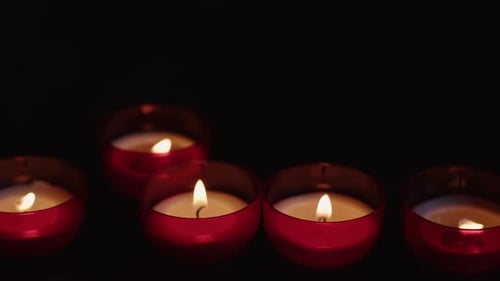Red Wish And Pray Candles In A Catholic Church 29