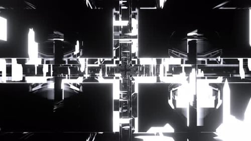 White Abstract Shape Neon Tunnel Background Vj Loop In 4K
