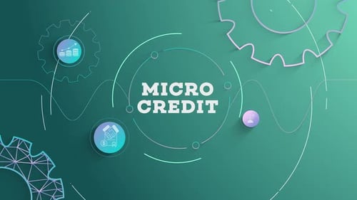 Infographic Micro Credit Green Background Looped