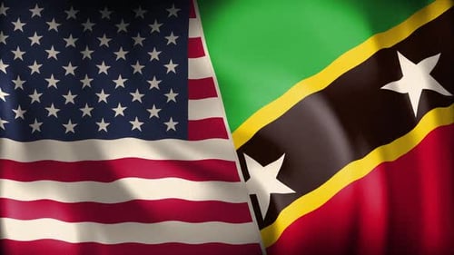 Usa And Saint Kitts And Nevis Background Loop